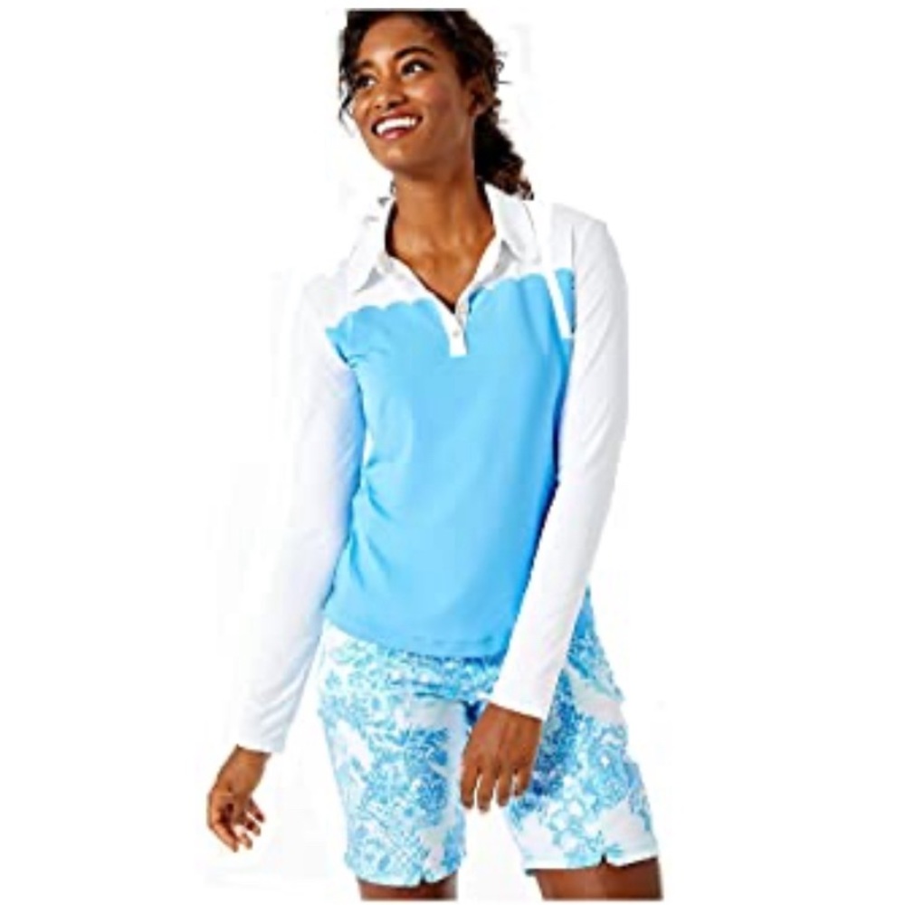 NWT Lilly Pulitzer Frida Long Sleeve Polo Luxletic top
